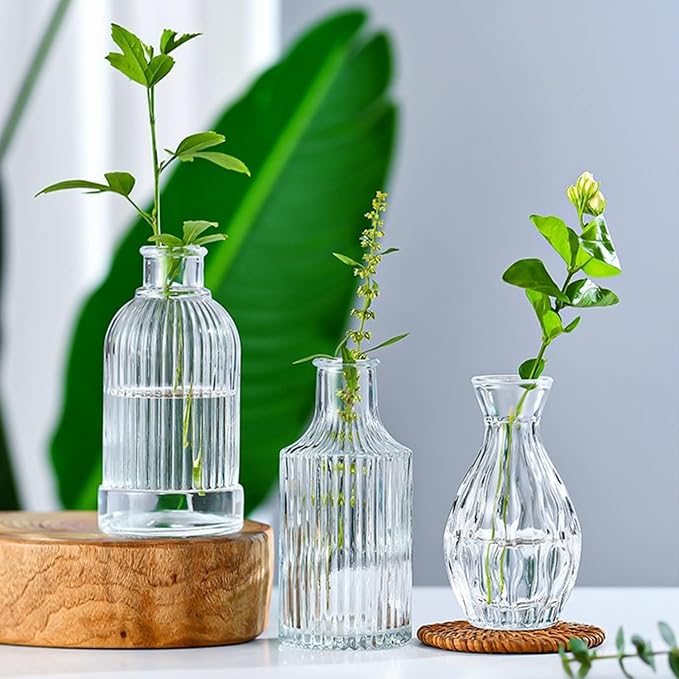 Small Glass Vases for Flowers, Mini Flower Vase Bulk for Rustic Wedding Home - Image 5