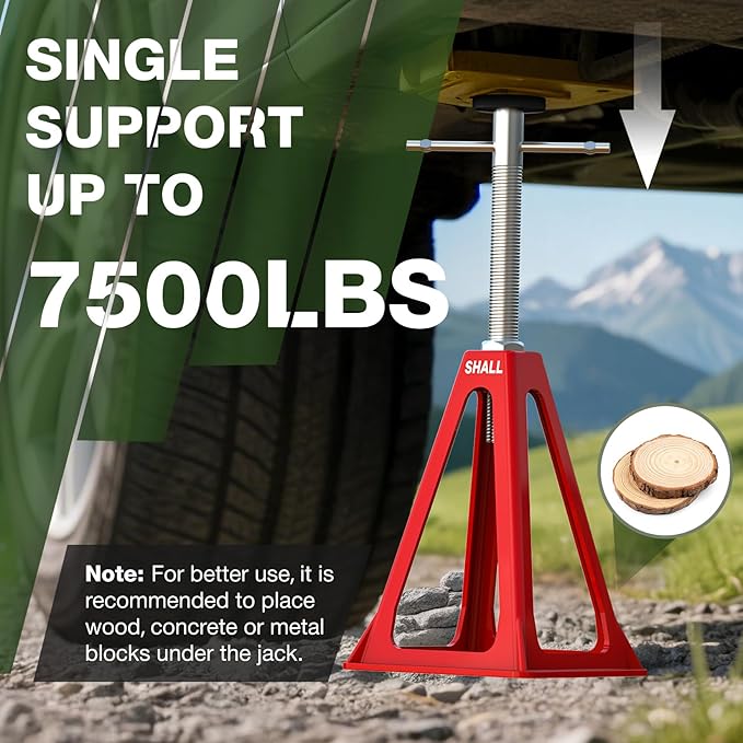 SHALL RV Stabilizer Jacks, Single Support up to 7500 Lbs, RV Leveling Screw Jack - Image 2