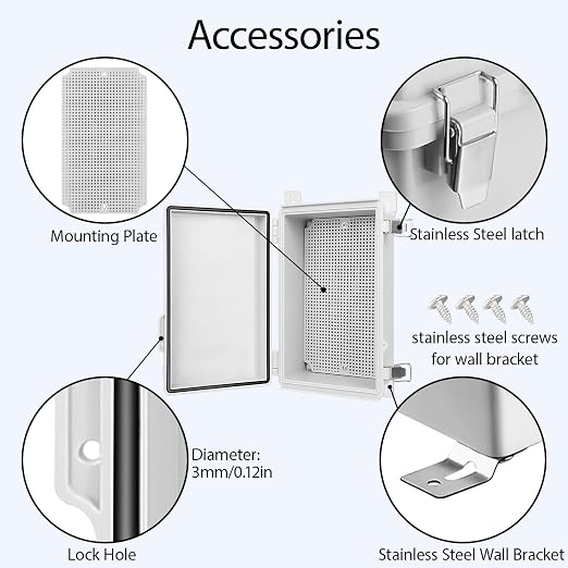 Electrical Box, IP67 Waterproof Hinged Cover Stainless Steel Latch Junction Box - Image 4