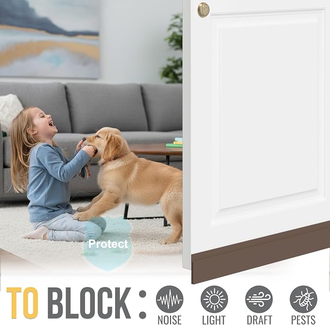 Door Draft Stopper for Huge Gap，3" W x 39" L Adjustable Widened Under Door Seal - Image 4