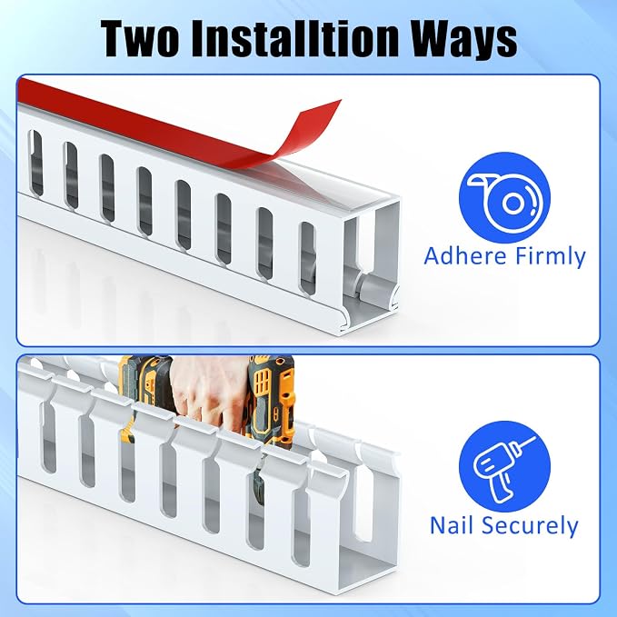Open Slot Wiring Raceway Cable Duct, Cable Management Cord Track | 123" open - Image 4