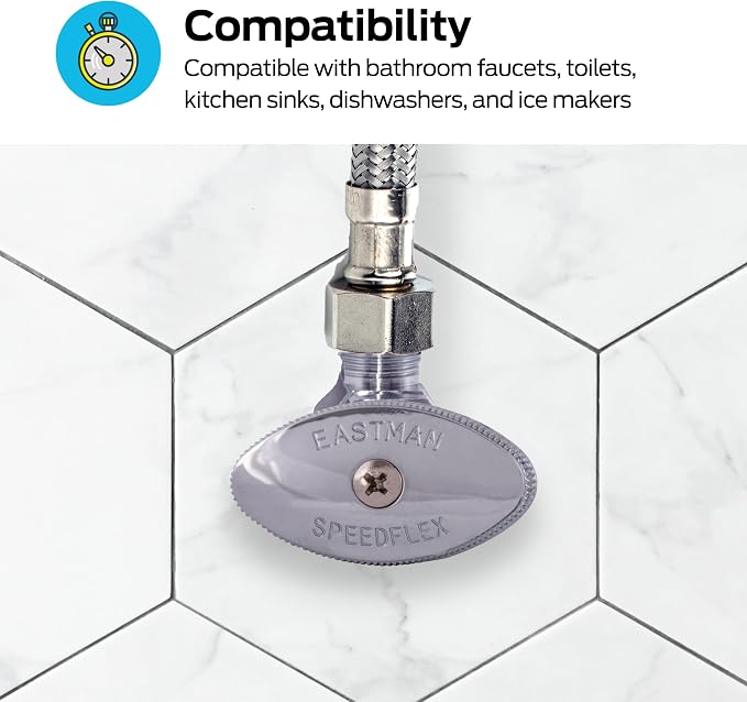 Eastman 3/8 Inch OD Compression x 3/8 Inch FIP Compression Multi-Turn Angle - Image 3