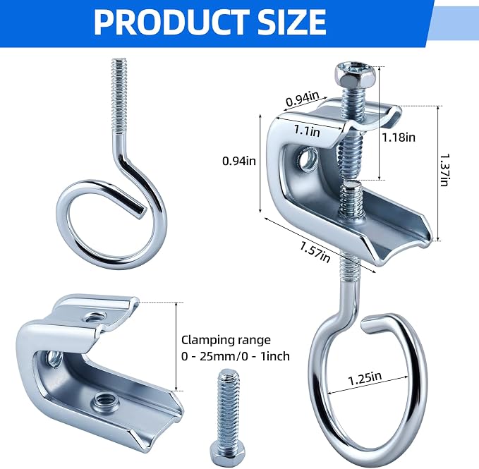 25 Set Beam Clamp 1/4" x 20 Steel Small C Clamps - Image 2