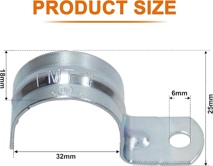 ISPINNER 25pcs 1 Inch Zinc Plated Steel EMT Pipe Straps - Image 2
