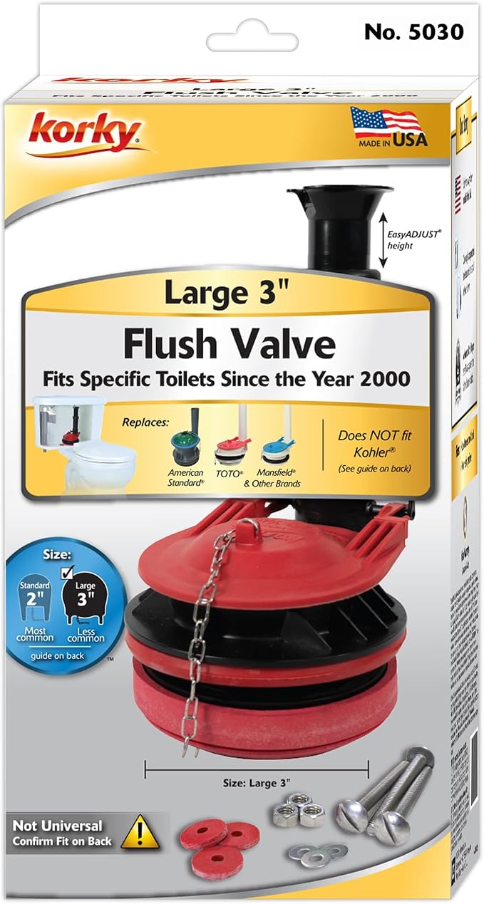 Korky Large 3-Inch Toilet Flush Valve Kit – Fits Many Brands, NOT Kohler - Image 8