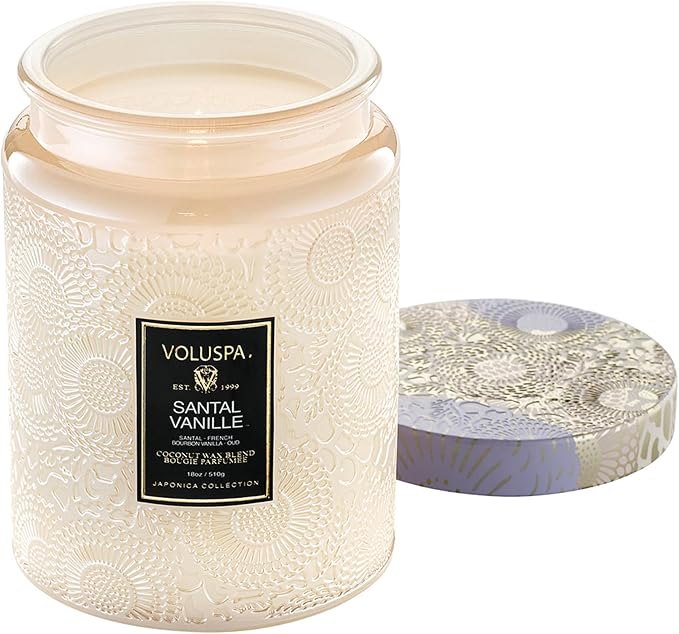 Voluspa Santal Vanille Large Scented Candle Jar 18 Oz, 100 Hr Burn | Coconut by Unknown