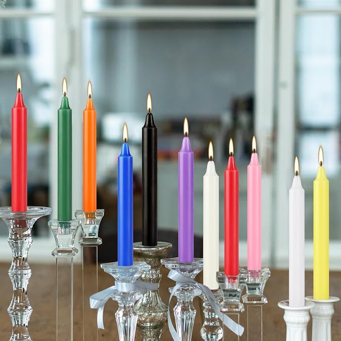 Howemon 100 Pack Assorted Color Spell Chime Candles, 4 Inch Mini Taper Candles - Image 3