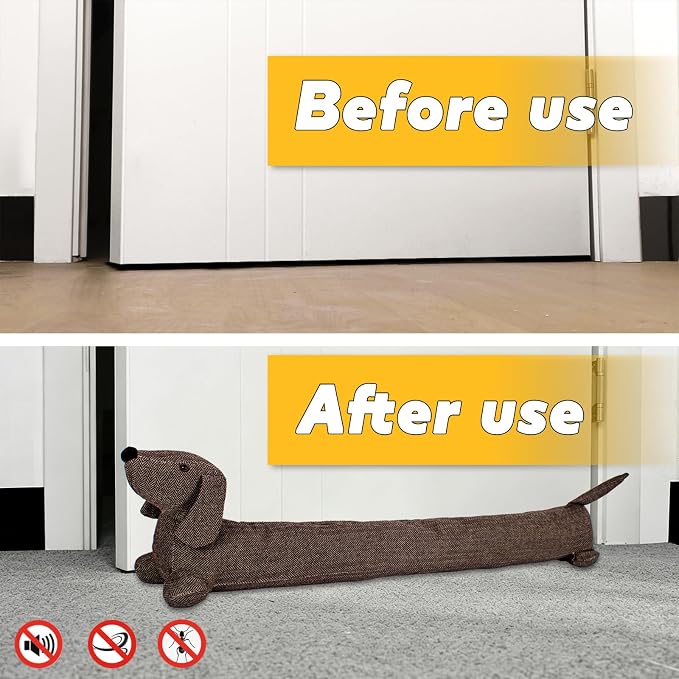 Dog Under Door Draft Stopper Heavy Duty, 3LB 36 Inch Decorative Fabric Door - Image 5
