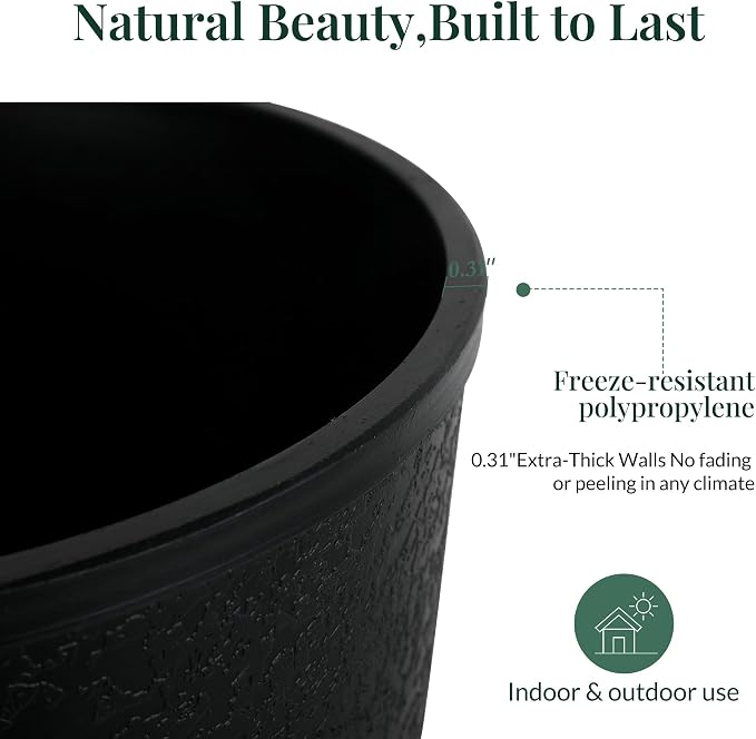 KOL Planters Flower Pots, Plastic Urn Planters - Image 4