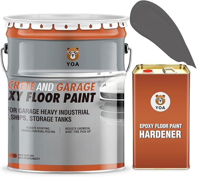 YOA Epoxy Floor Paint Kit, 4 Gallon Medium Gray - Image 7