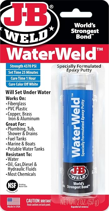J-B Weld 8277 WaterWeld Epoxy Putty Stick - 2 oz. by J-BWeld