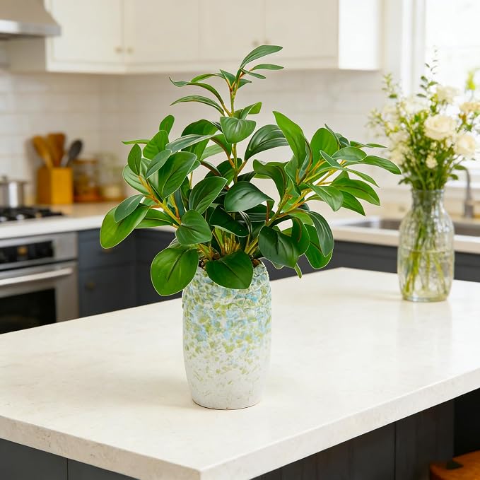 K&Y Realistic Artificial Potted Plants Olive Wild Fern Berry Decor Low - Image 7