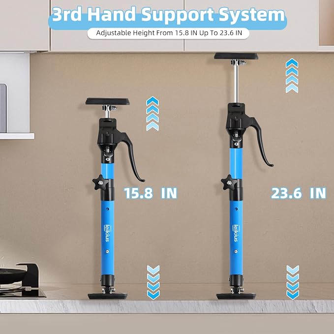 Aluminum Handle Cabinet Jack for Installing Cabinets 4PC, 15.8-23.6 Inches - Image 2