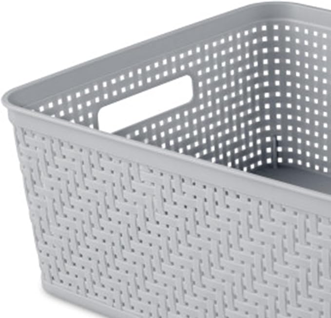 Sterilite 24 Pack Plastic Storage Bin Organization Containers, Short Baskets - Image 6