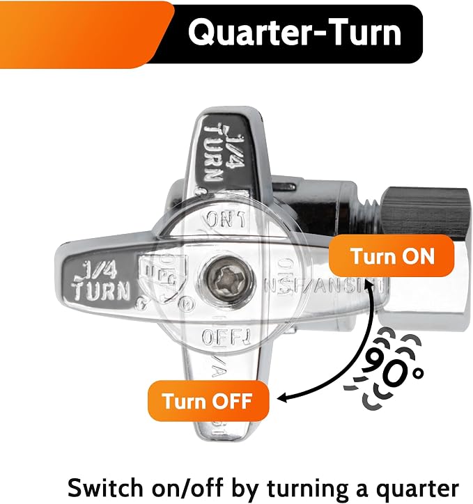 Pushfit Angle Shut Off Valve 20 Pack, 1/2" Push-Fit x 3/8" Comp, Quarter Turn - Image 5