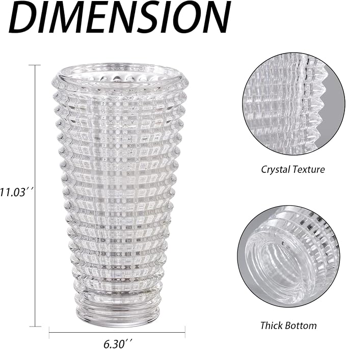 MCMCNCUIU Large Crystal Vase for Flowers, Large Glass Vases, Modern Decorative - Image 7