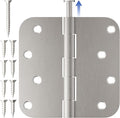6 Pack 4 Inch Door Hinges Satin Nickel, Heavy Duty Solid Iron Interior & by RAFECIEE
