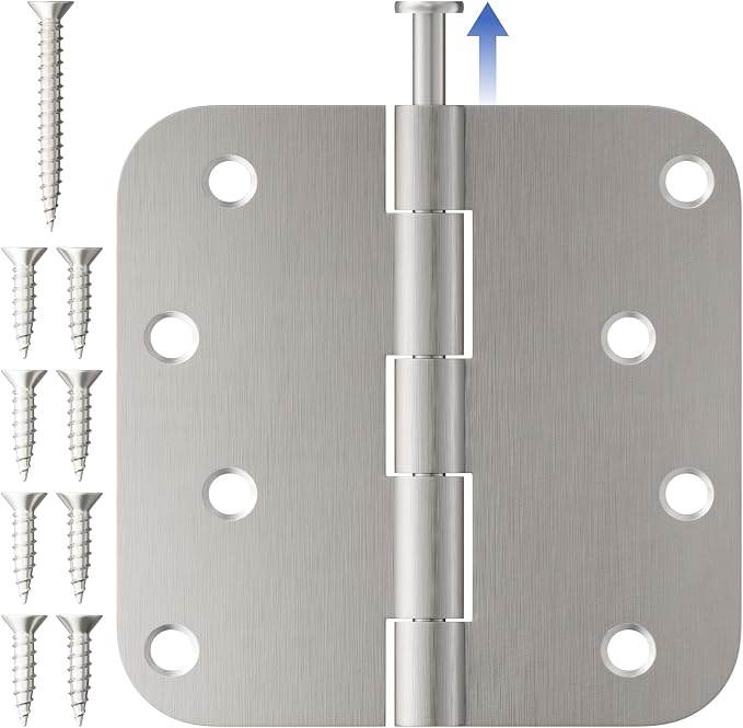 3 Pack 4 Inch Door Hinges Satin Nickel, Heavy Duty Solid Iron Interior & by RAFECIEE