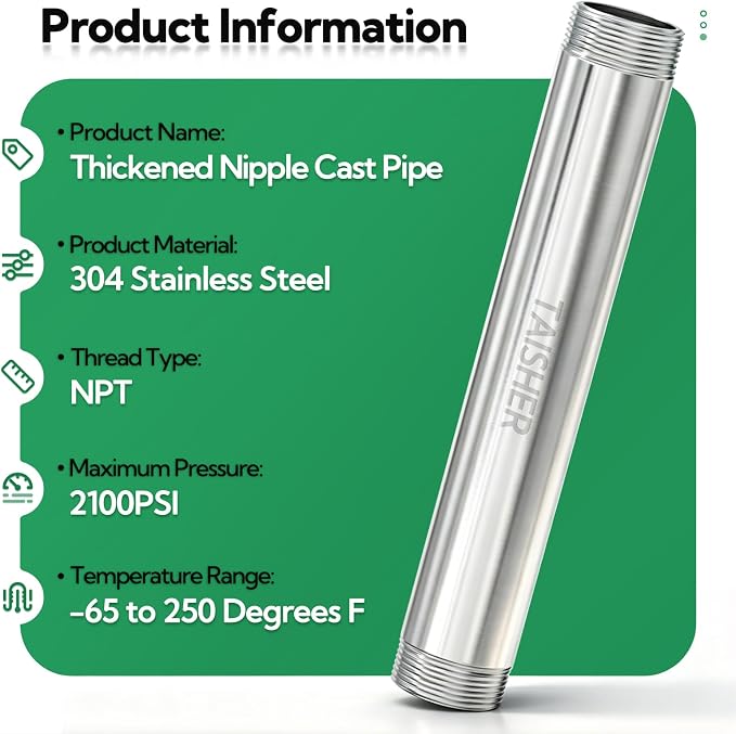 1pcs Thickened Nipple Cast Pipe 1-1/4" NPT Male - Image 3