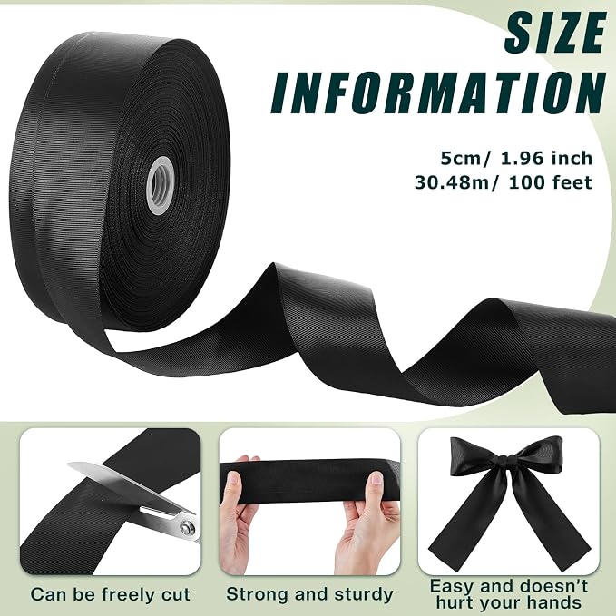 Frienda 2 Rolls Heavy Duty Duct Strap, 100 ft x 1.97 Inch Black Duct Aid - Image 2