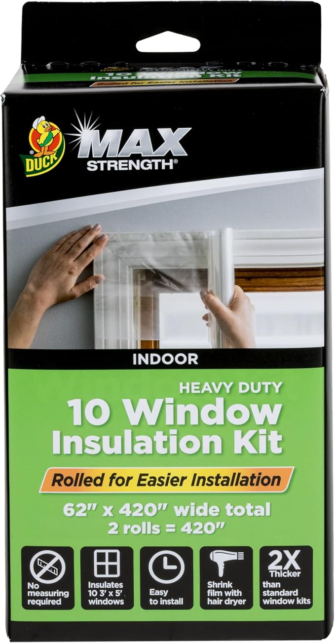 Duck MAX Strength Window Insulation Kit, Winter Window Seal Kit Fits up to 10 - Image 7