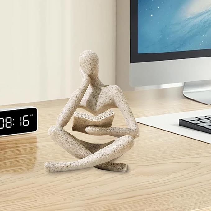 UTTCMK Bookshelf Decor Thinker Statue - Image 4