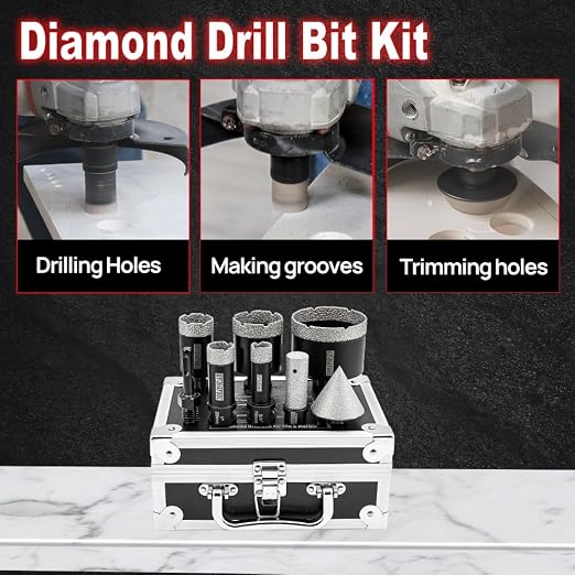 DT-DIATOOL Diamond Tile Hole Saw 8pcs/Set 19/25/35/51/76mm - Image 3