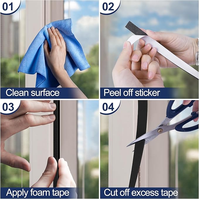 20Ft Foam Tapes Self Adhesive Seal Strips 1In x 3/4In x 10Ft Each Roll - Image 6