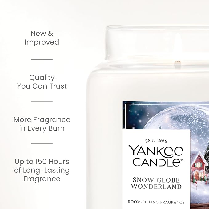 Yankee Candle Snow Globe Wonderland, Christmas Scented Candle, 22oz Large Jar - Image 3