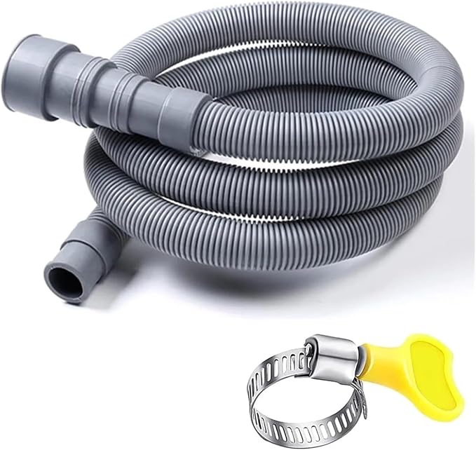 Flexible Washing Machine Drain Hose Grey Thickened Tube Corrugated Extension by Unknown