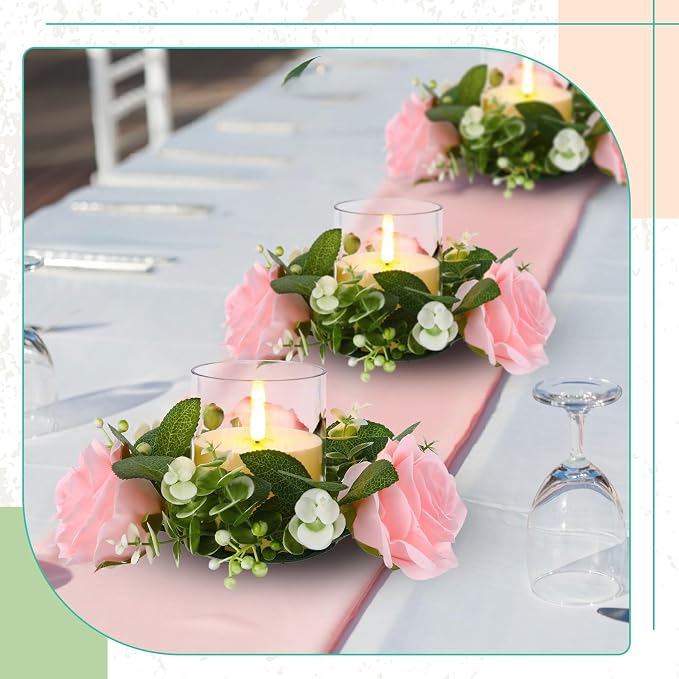 Yunlly 12 Pcs Rose Candle Rings - Image 6