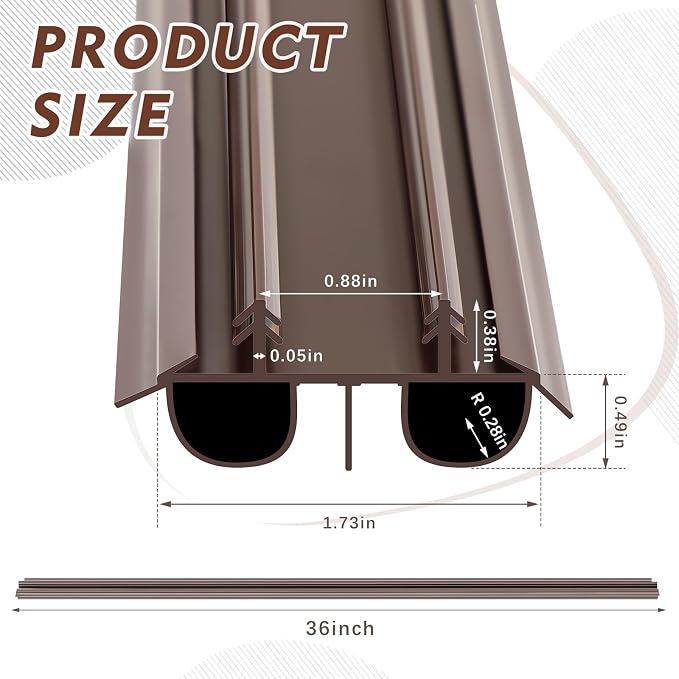 Lineshading 4 Pack Bottom Door Seal Exterior Plastic PVC 1 3/4" x 36" - Image 2