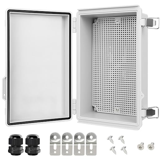 Electrical Box, IP67 Waterproof Hinged Cover Stainless Steel Latch Junction Box by LeMotech