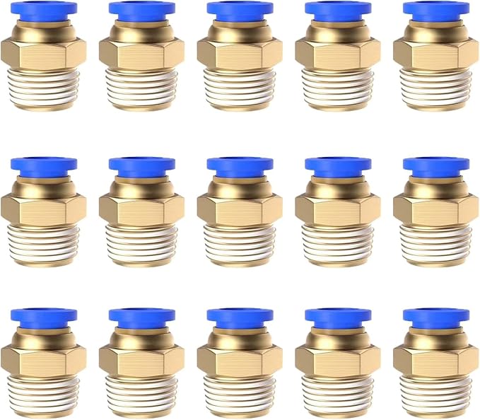 15Pcs 6mm Tube OD x 1/4 NPT Male Push to Connect Fittings by ROZESAZZ