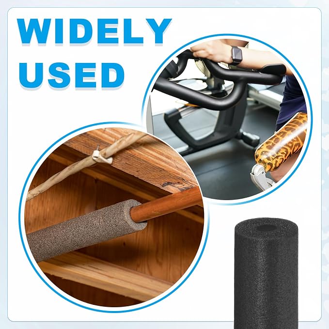 PATIKIL Pipe Insulation Foam Tube Foam Pipe Tubing Covers Black 2Pcs | 13/16" - Image 5