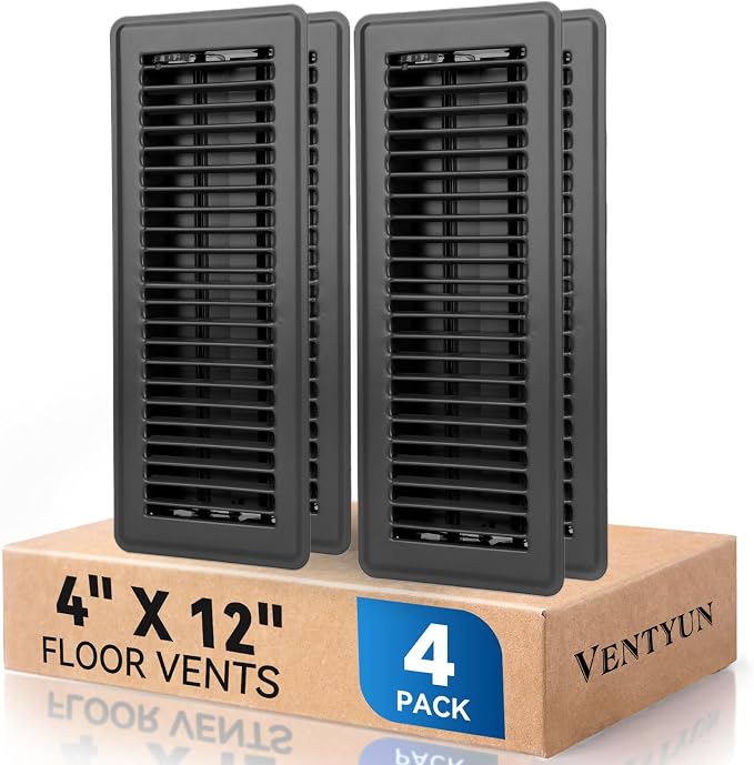 4" x 12" Floor Register Vent Covers 4-Pack by VENTYUN