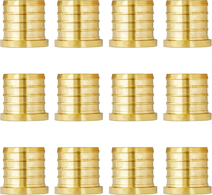 12-Pack 1 Inch PEX Plug End Cap Fittings | Brass by SUNGATOR