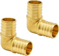 2-Pack 1 Inch PEX 90 Degree Elbow, PEX Fittings 1 Inch | Brass by SUNGATOR