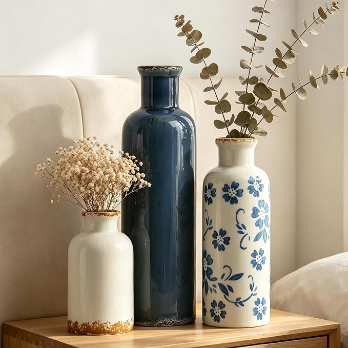 Vintage Ceramic Vases Set of 3, Flower Vase - Image 9