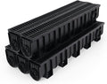 FAHKNS 5 Pack Trench Drain System, 5.9x7.5x39 Inch HDPE Drainage Trench by FAHKNS