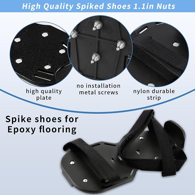 Self-Leveling Floor Tool Kit, 9in Roller & Spiked Shoes | 11.5in Spiked Shoes - Image 2
