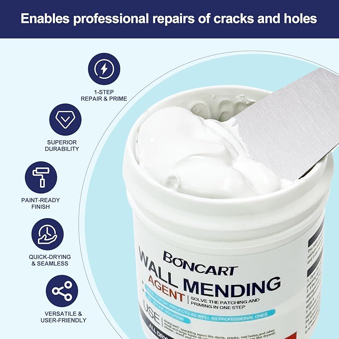 BONCART 8.6Oz Drywall Patch Repair Kit – Professional All-in-1 Tool Set | - Image 2