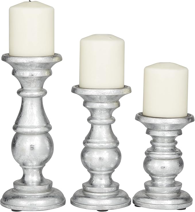 Deco 79 Traditional Mango Wood Pillar Candle Holder by Unknown