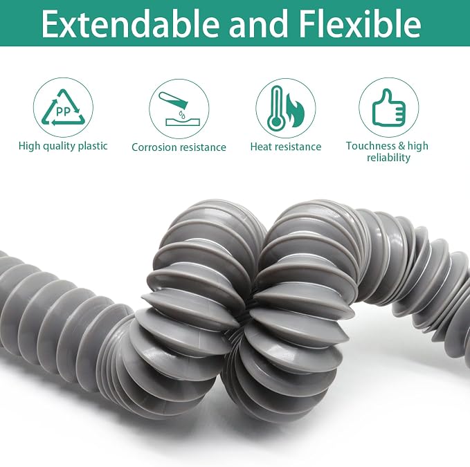 Sink Drain Pipe Kit, Flexible 1-1/2 Inch P Trap Kitchen Sink Plumbing Kit - Image 4