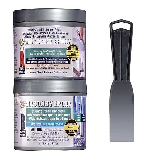 PC Products PC-Masonry Epoxy Adhesive Paste, Two-Part Repair, 8 oz in Two Cans by ProtectiveCoatingCo