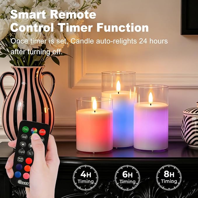 LEDHOLYT Rechargeable RGB Flameless Candles, Holiday Décor & Gifts - Image 3