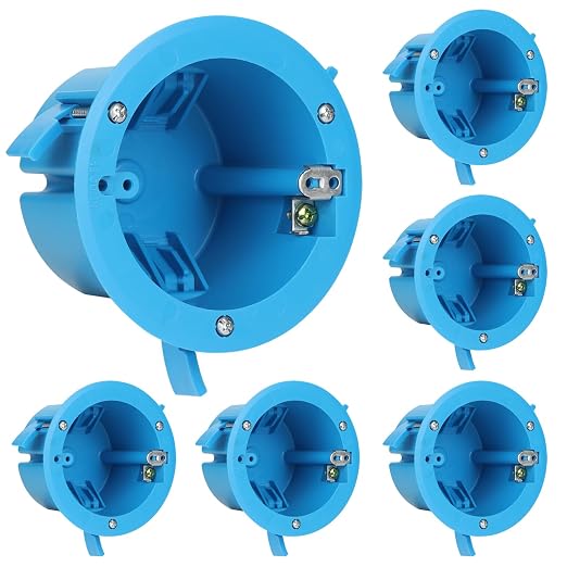Round Ceiling Junction Box, 18 Cu.in, | 1-gang round ceiling Blue box, 18 cu.in by Unknown