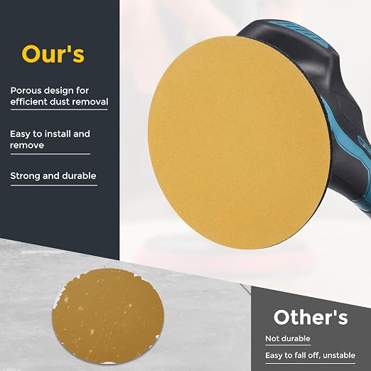 HARFINGTON 50 Pcs 2 Inch Sanding Discs 150 Grit Yellow Aluminum Oxide | Hook - Image 4