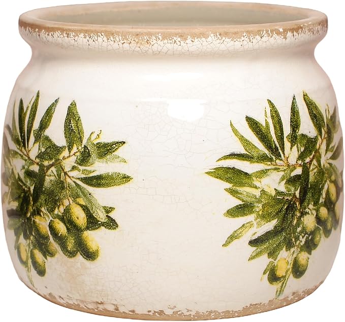 Olive Ceramic Planter, Italian Mediterranean Flower Pot - Image 5