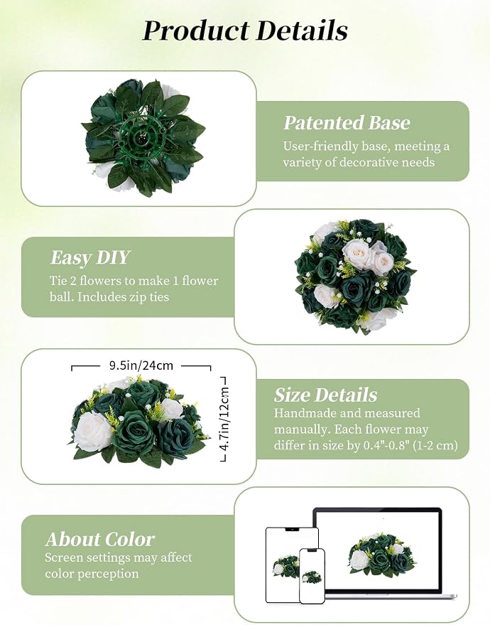 BLOSMON Green Flowers Artificial - Image 5